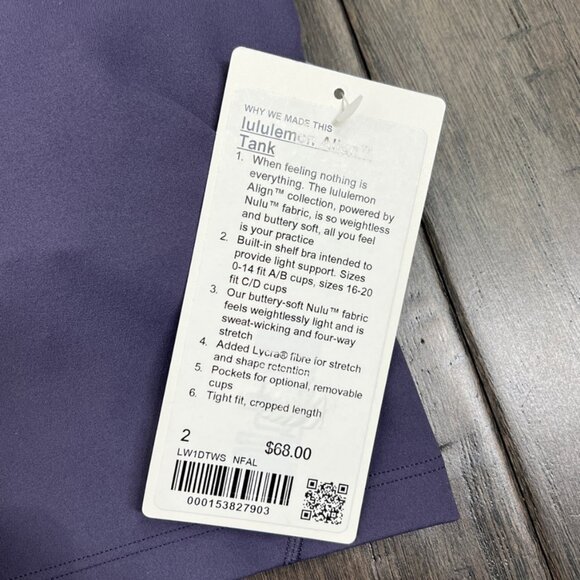 Lululemon NWT Align Tank Top Nightfall - Picture 5 of 8